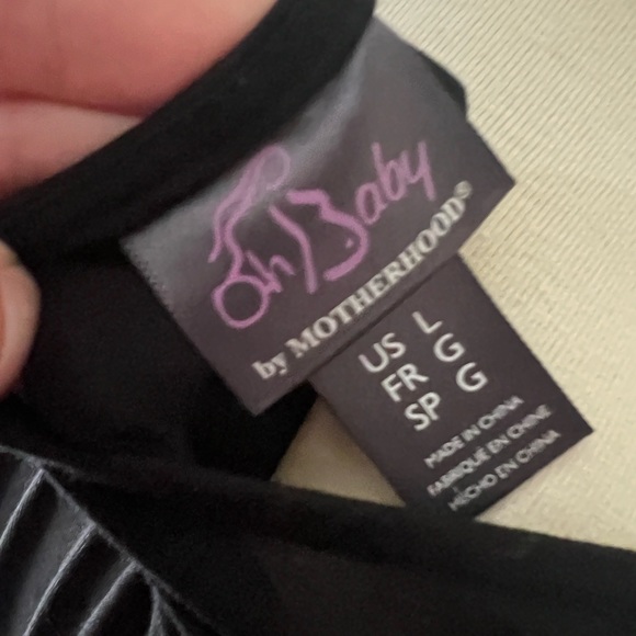 NWOT Oh Baby by Motherhood maternity black long sleeve top size Large - Picture 4 of 4
